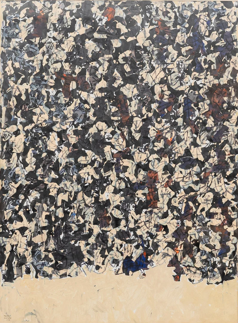 VALTER GIBSON (1928-2002). Komposition, blandteknik, signerad och daterad, 1993. — Other — Auktionshuset Kolonn