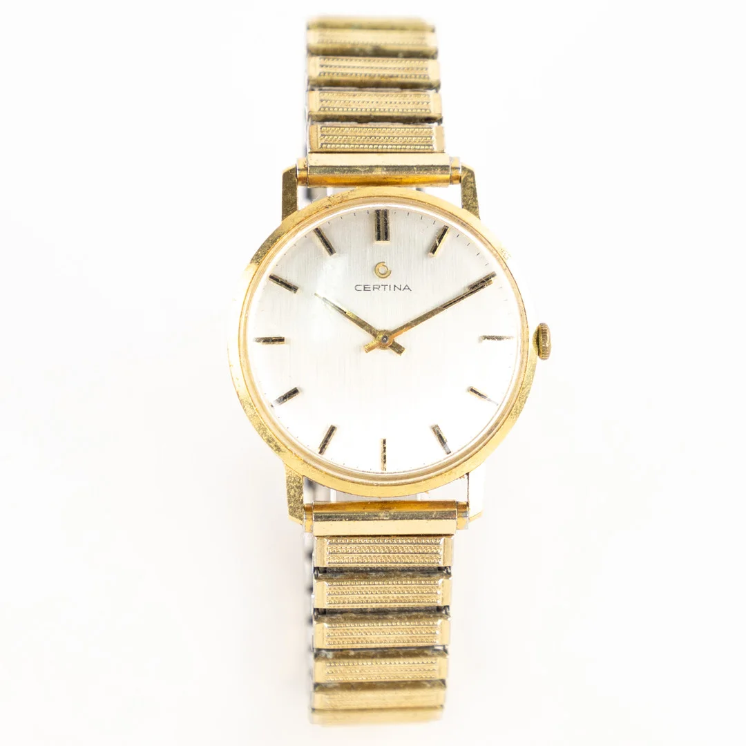 CERTINA, 34 mm, 18k guld, "För nit och redlighet". — Wristwatches — Karljohan Auktioner