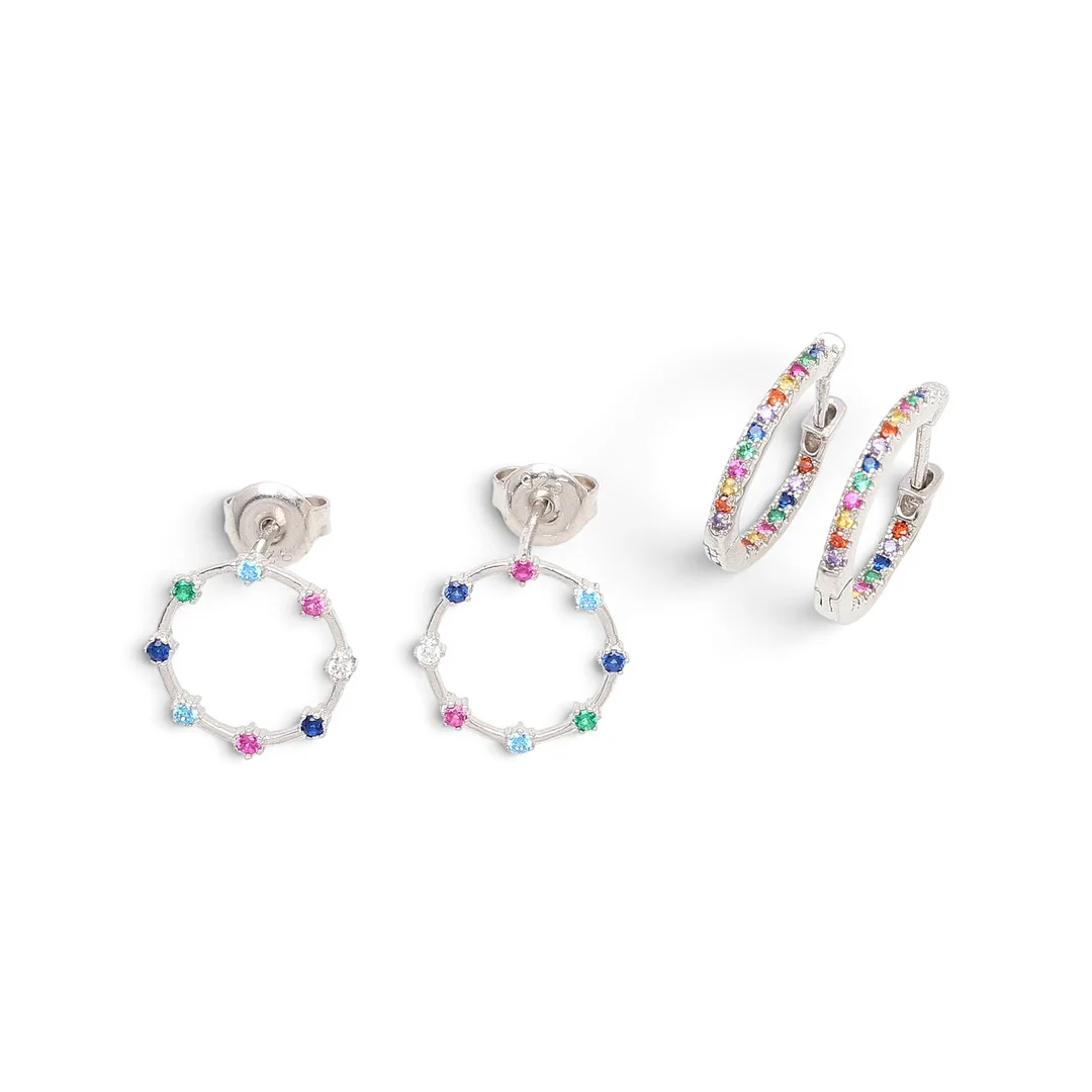 Two pairs of zircons earrings. — Earrings — Balclis