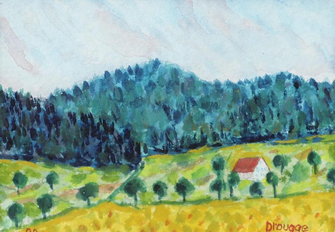 LARS DROUGGE. Landskap, akvarell, signerad Drougge. — Paintings — Helsingborgs Auktionskammare