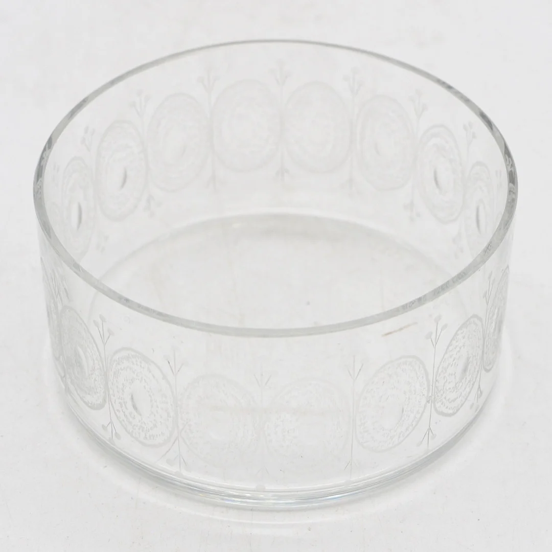 SCHOTT ZWIESEL, DESIGNERSCHALE, HANDGESCHLIFFENER DEKOR, TRANSAPENTES GLAS, 1979. — Art glass — Kunst- und Auktionshaus Kleinhenz