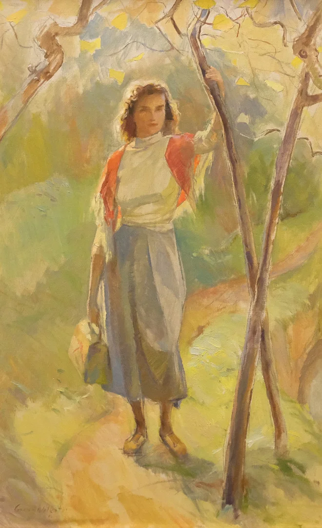 GUNNAR WALLENTIN. "FRÖKEN HERTZ", 1951, OLJA PÅ DUK. — Paintings — Björnssons Auktionskammare