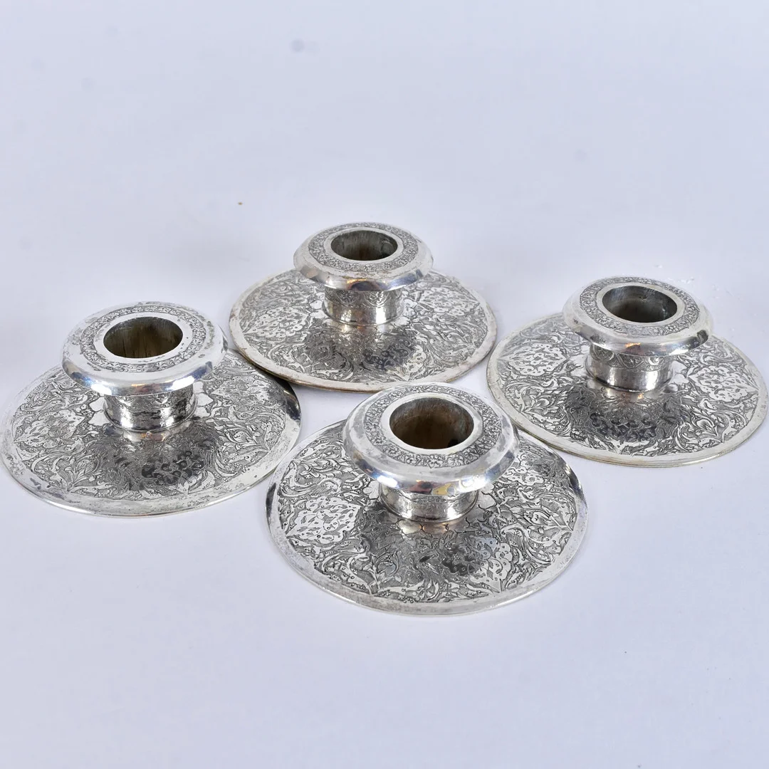 LJUSSTAKAR, 4 st, silver, Persien 1900-tal. — Silver — Halmstads Auktionskammare