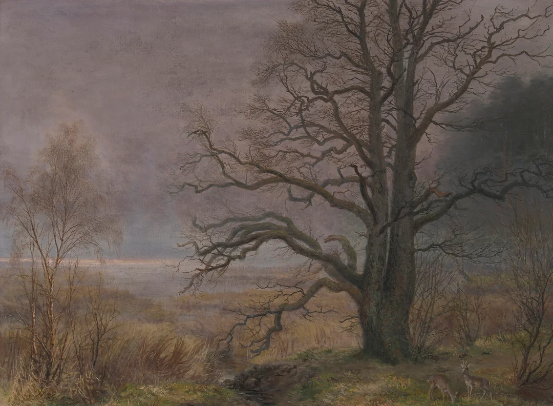 Dahl, Siegwald — Rådyr i vinterlandskap, 1896 — Kunst/Maleri — Blomqvist