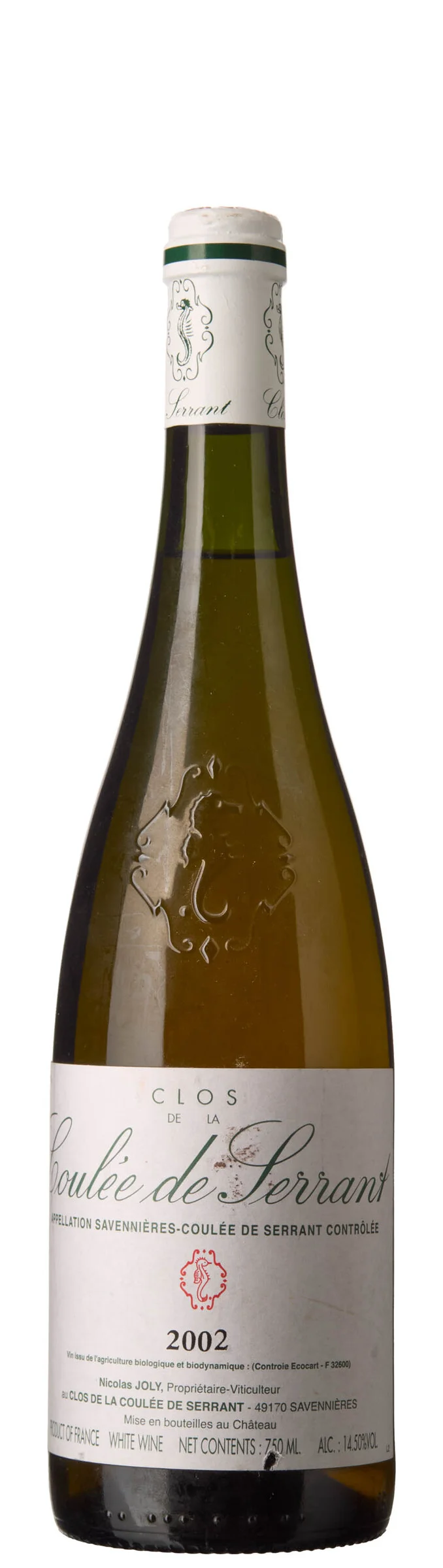 1 x Savennieres-Coulee de Serrant 2002, Clos de la Coulee de Serrant / Nicolas Joly — 1 x Savennieres-Coulee de Serrant 2002, Clos de la Coulee de Serrant / Nicolas Joly — Vin/Vin — Blomqvist