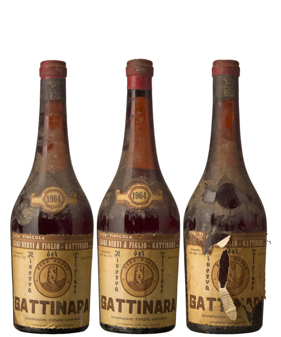 3 x Miks Luigi Nervi & Figlio Gattinara Riserva del Titolare (2 x 1964, 1 x antatt 1964) — 3 x Miks Luigi Nervi & Figlio Gattinara Riserva del Titolare (2 x 1964, 1 x antatt 1964) — Vin/Vin — Blomqvist