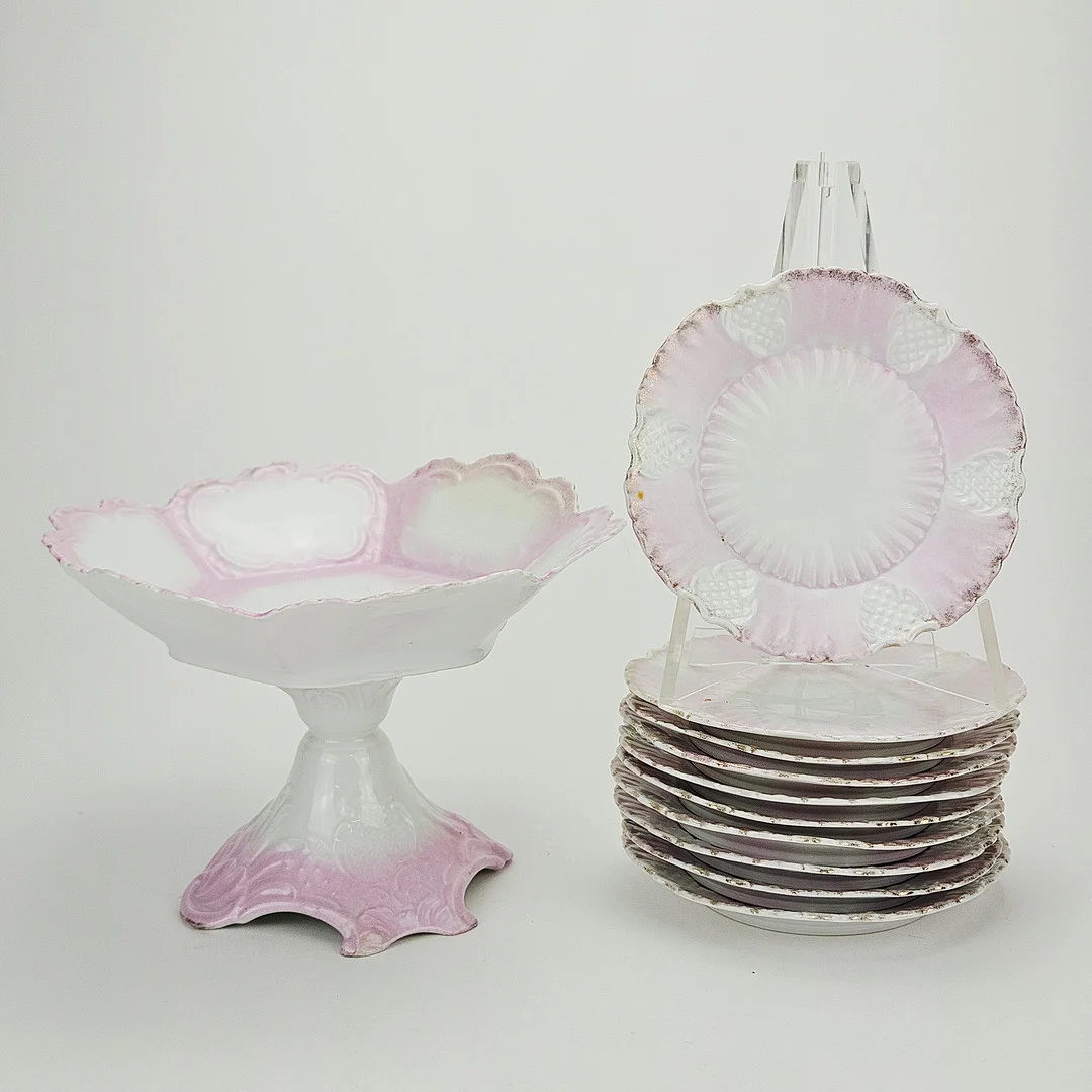 FRUKTSERVIS, 11 delar, flintgods, 1900-talets första hälft. — Tableware — Auktionshuset Thörner & Ek