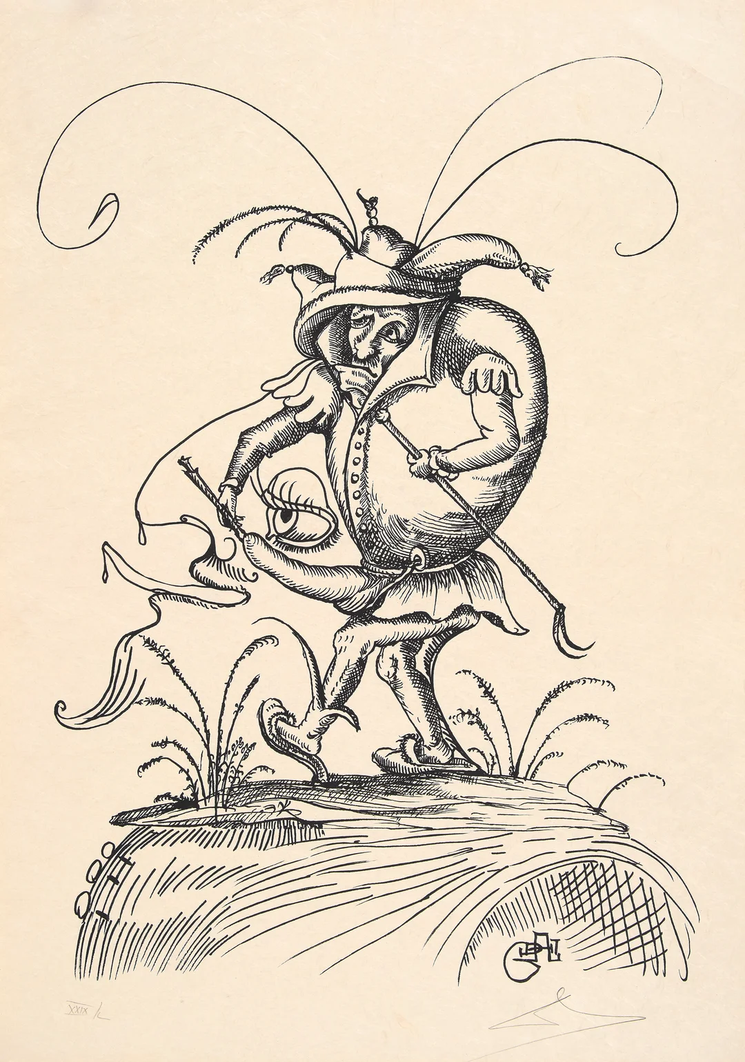 Dali, Salvador — Fra serien "Les Songes drolatiques de Pantagruel" 1973 — Kunst/Grafikk — Blomqvist