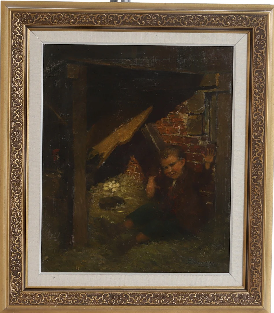 OIDENTIFIERAD KONSTNÄR, olja på duk, signerad. — Paintings — RA Auktionsverket Norrköping