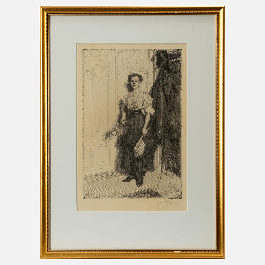ANDERS ZORN. "Den nya pigan". — Engravings & Prints — Stockholms Auktionsverk Göteborg