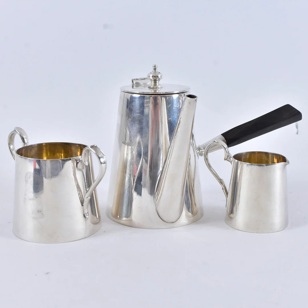 MOCKASERVIS, 3-delar, nysilver, James Dixon&sons, England. — Silver plated — Halmstads Auktionskammare