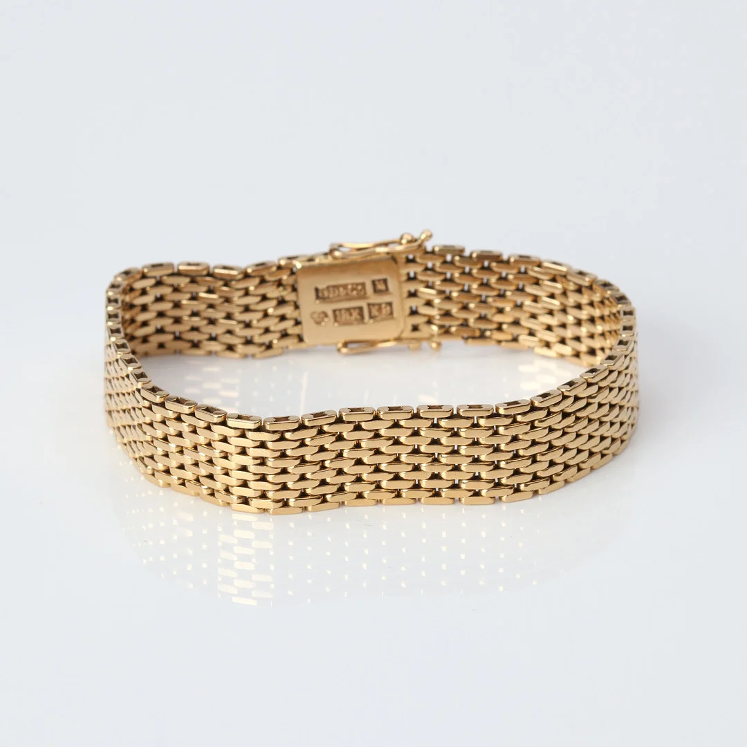 ARMBAND, KORRIDORLÄNK. 18k guld, Gustav Dahlgren & Co, Malmö 1960, vikt ca 35,6 gram. — Bracelets — Skånes Auktionsverk
