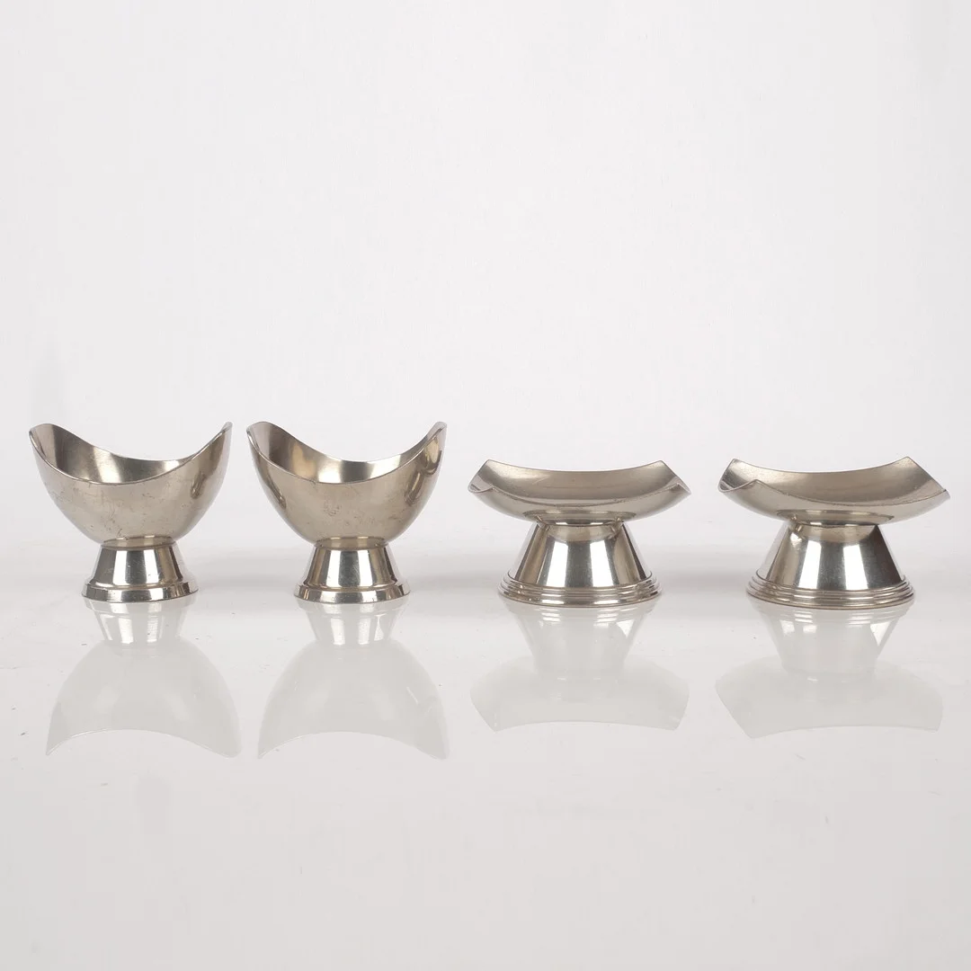 LJUSSTAKAR 2+2 st, tenn, GAB tenn, 1960-tal. — Candlesticks — Auktionsfirma Kenneth Svensson i Kalmar