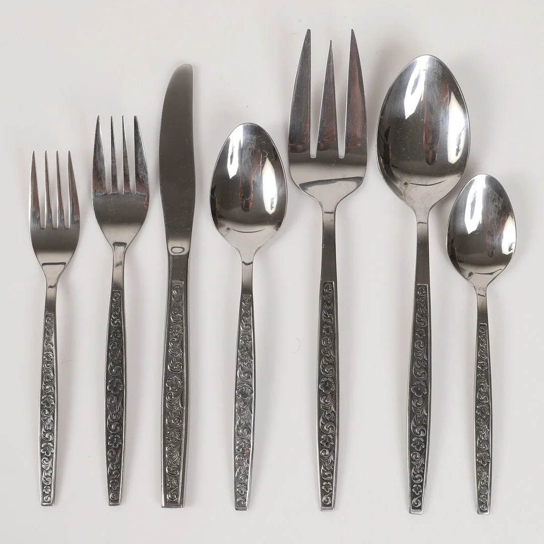 BESTICKUPPSÄTTNING, 68 delar, "Finesse", rostfritt stål, Hanford Forge, Korea, 1970-tal. — Other metals — Helsingborgs Auktionskammare