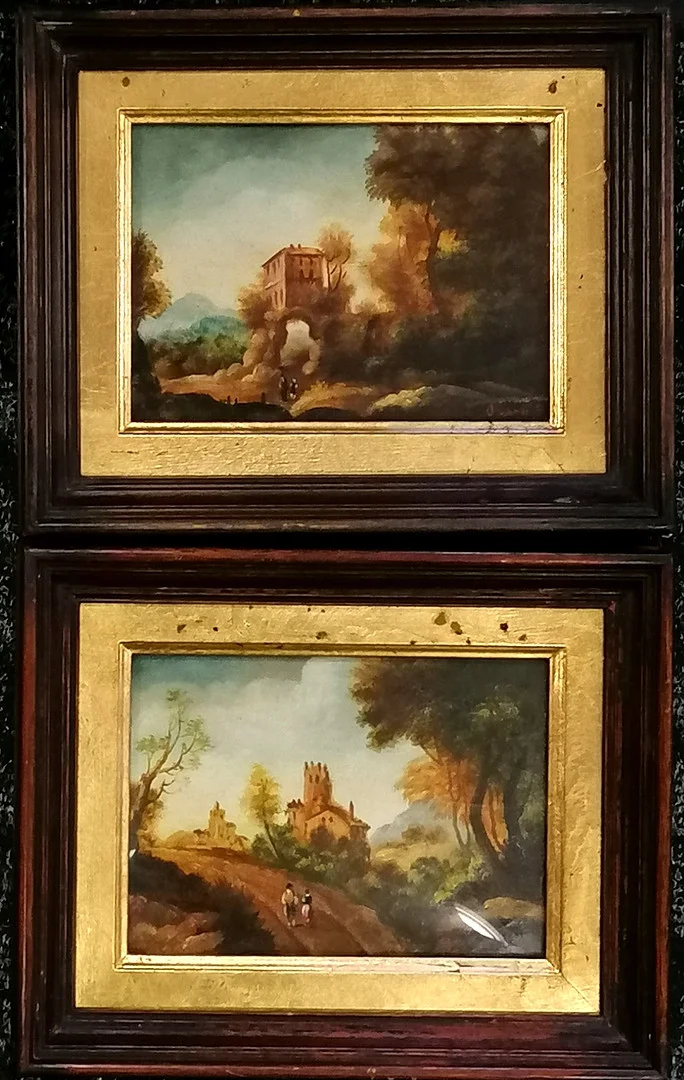 ANTIQUE PAIR CONTINENTAL SIGNED OIL PAINTINGS. — Paintings — Acreman St Auctioneers & Valuers