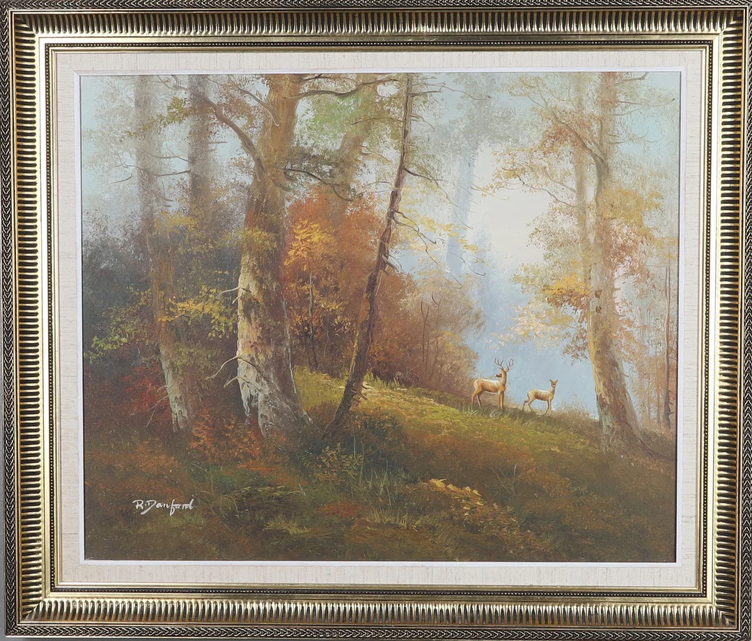 ROY DANFORD. Olja på duk, i höstskogen, signerad. — Paintings — Gomér & Andersson Norrköping