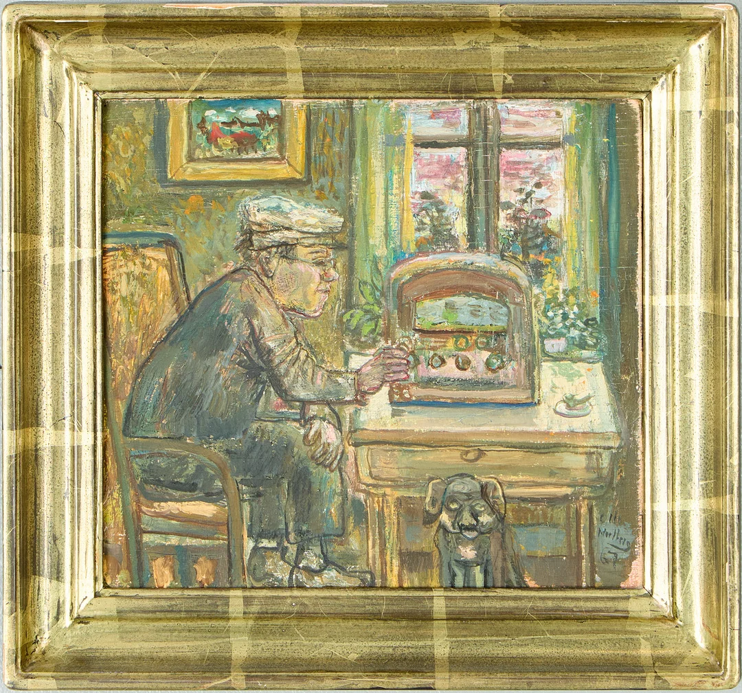 OLLE NORDBERG. Man och hund. — Paintings — Uppsala Auktionskammare