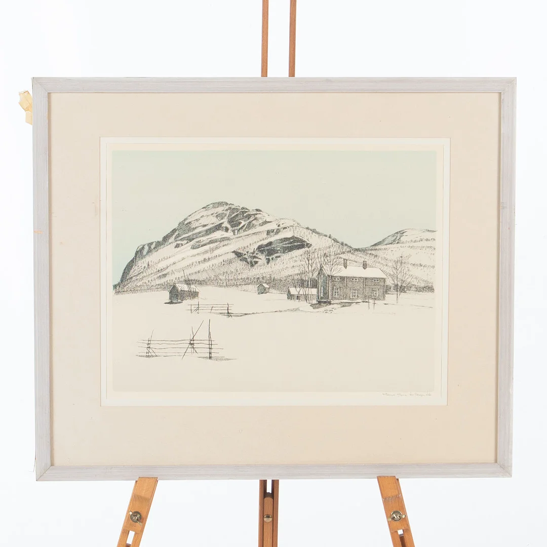 ÅKE PETTERSSON-NÅW. Litografi, "Kråkberget" signerad samt numrerad 68/210. — Engravings & Prints — Laholms Auktionskammare