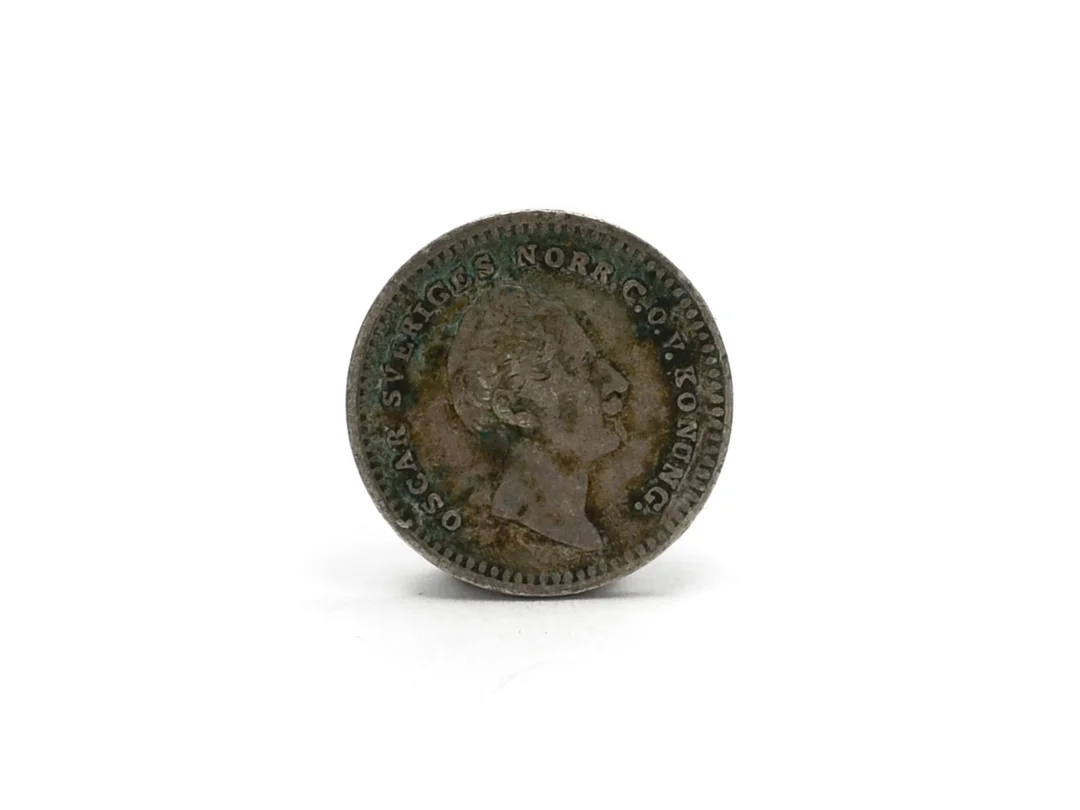 MYNT, silver, 1/32 Riksdaler Specie, Oscar I, kvalité ca 1+ - 1, 1852, diameter 14 mm, vikt 1,1 g. — Mynt/Svenska mynt — Kaplans
