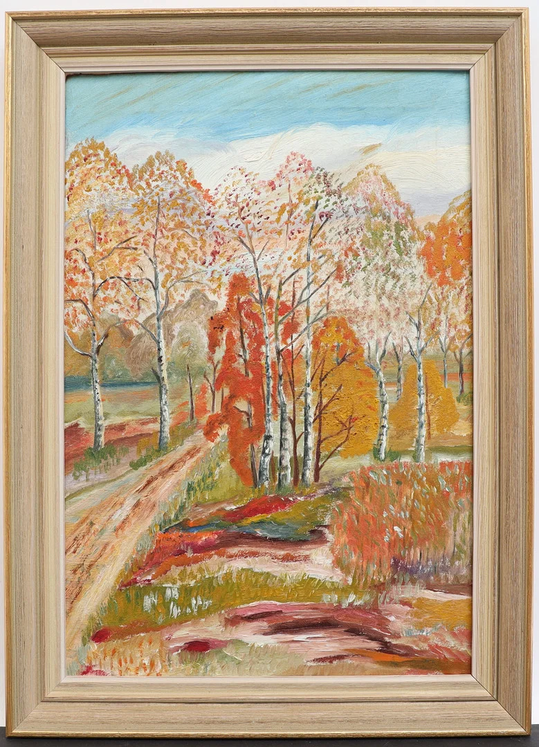 OKÄND KONSTNÄR. Höstbild, oljemålning på duk, osignerad. — Paintings — Falun Auktionsbyrå