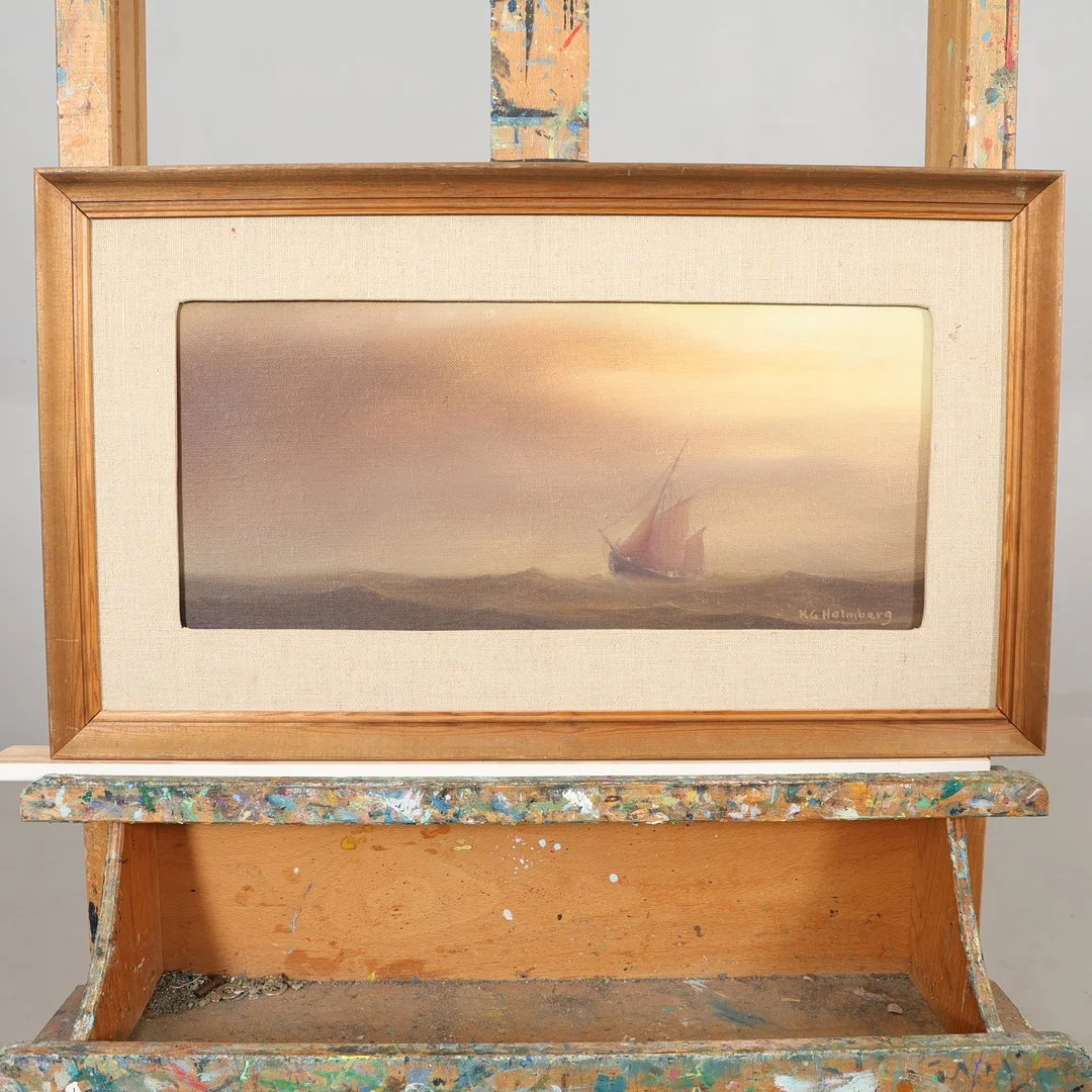 KARL GUSTAV HOLMBERG. OLJA PÅ DUK, uppfodrad på pannå, signerad. — Paintings — Höörs Auktionshall