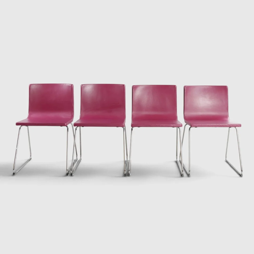 OLA WIHLBORG. Fire spisebordsstole lilla "Bernhard", Ikea Sverige, 2010'erne. — Armchairs & Chairs — Woxholt Auktionshus