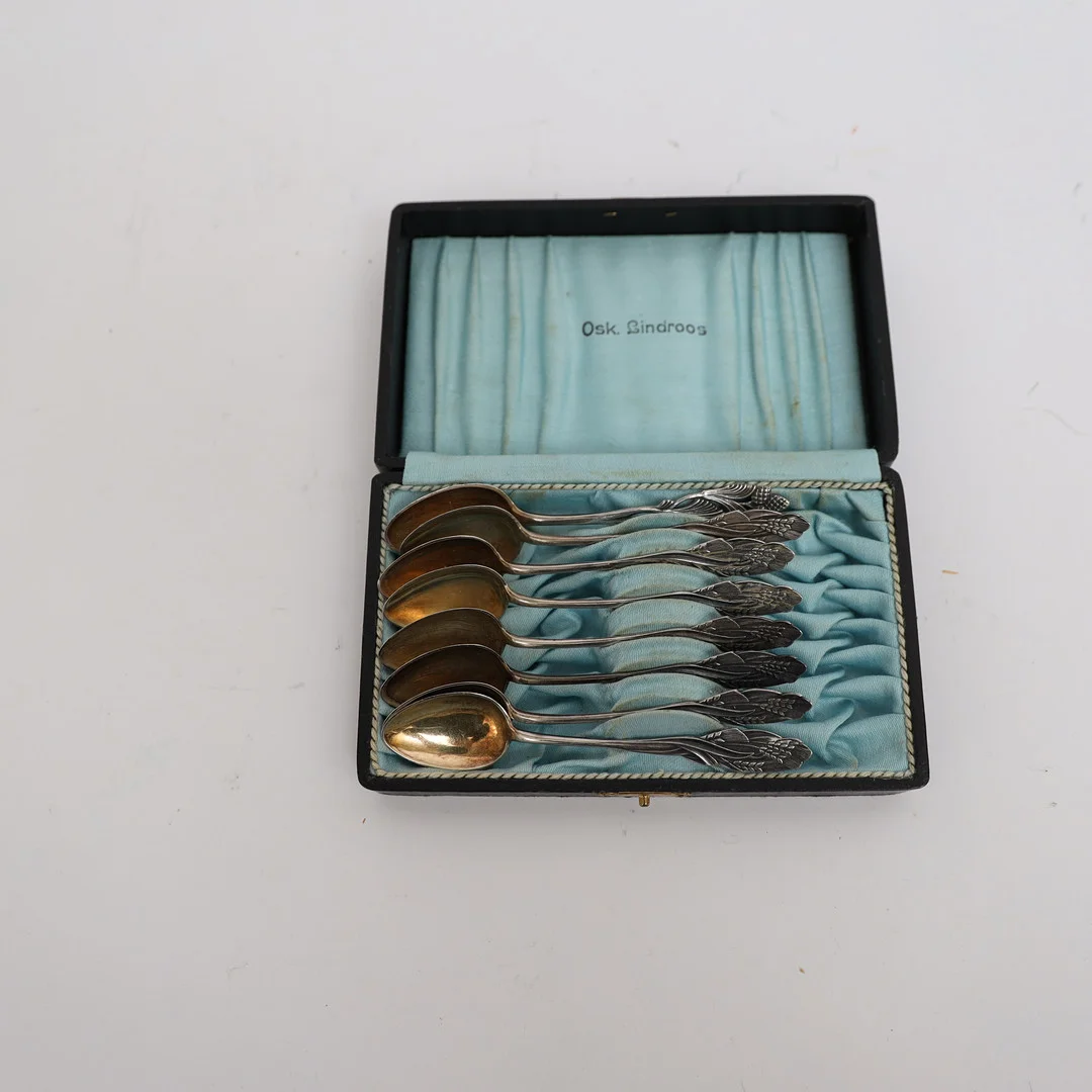 KAFFESKEDAR, 8st, silver, Finland, stämplade. — Silver — Falun Auktionsbyrå