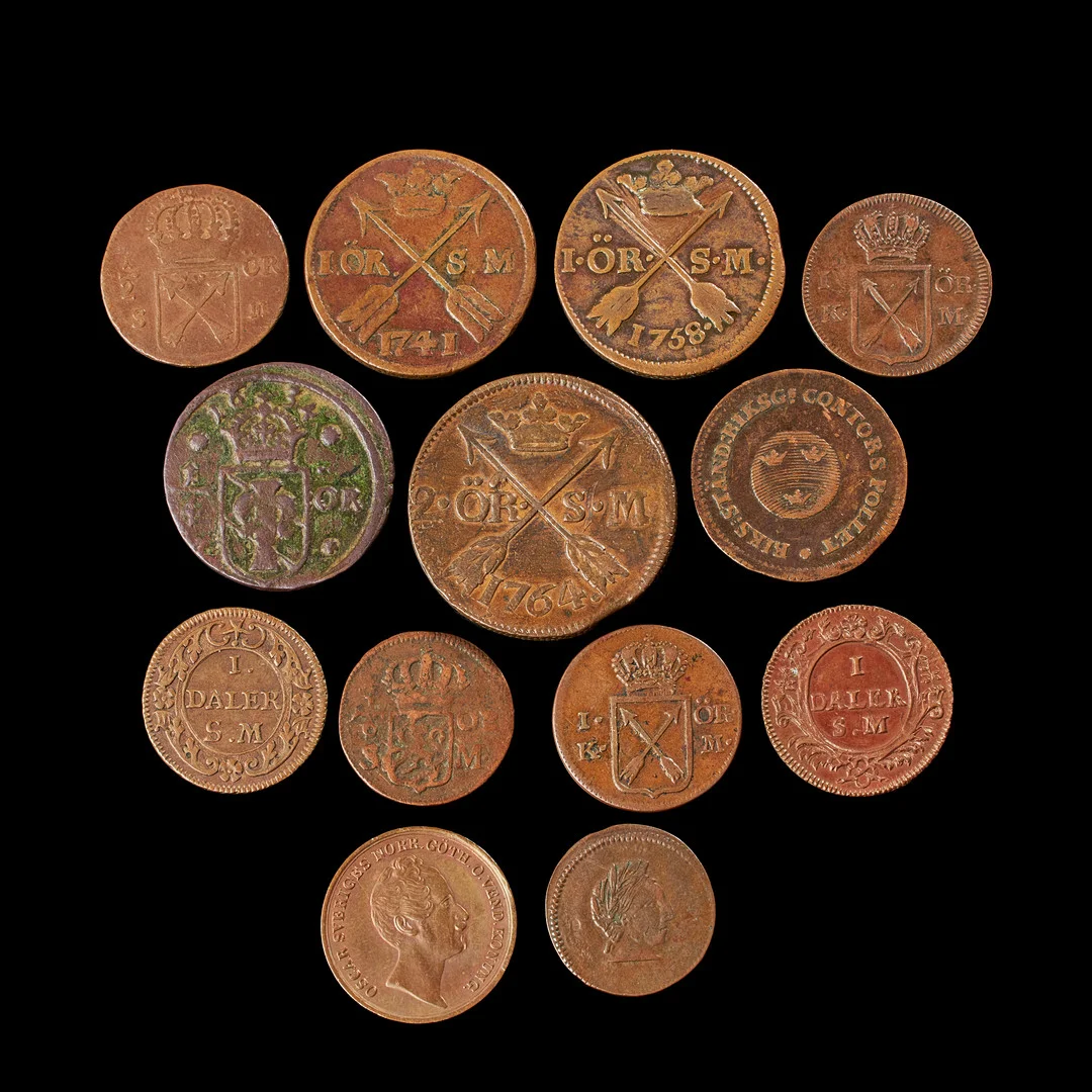KOPPARMYNT, 13 st, Sverige 1600-1800-tal. — Coins & Banknotes — Stockholms Auktionsverk Sickla