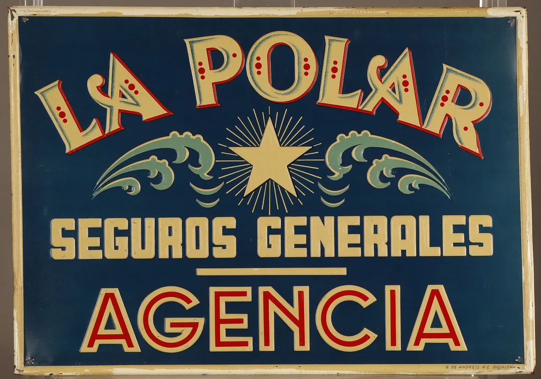 La Polar, placa publicitaria en hojalata estampada y pintada. — Other collectables — Barcelona Auctions