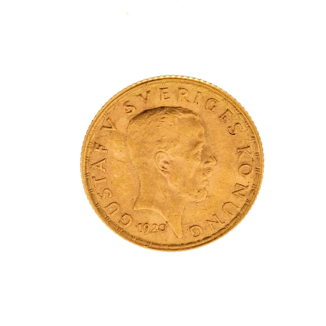 Guldmynt, 5 Kronor, Gustav V, 1920. — Militaria/Mynt — Bukowskis