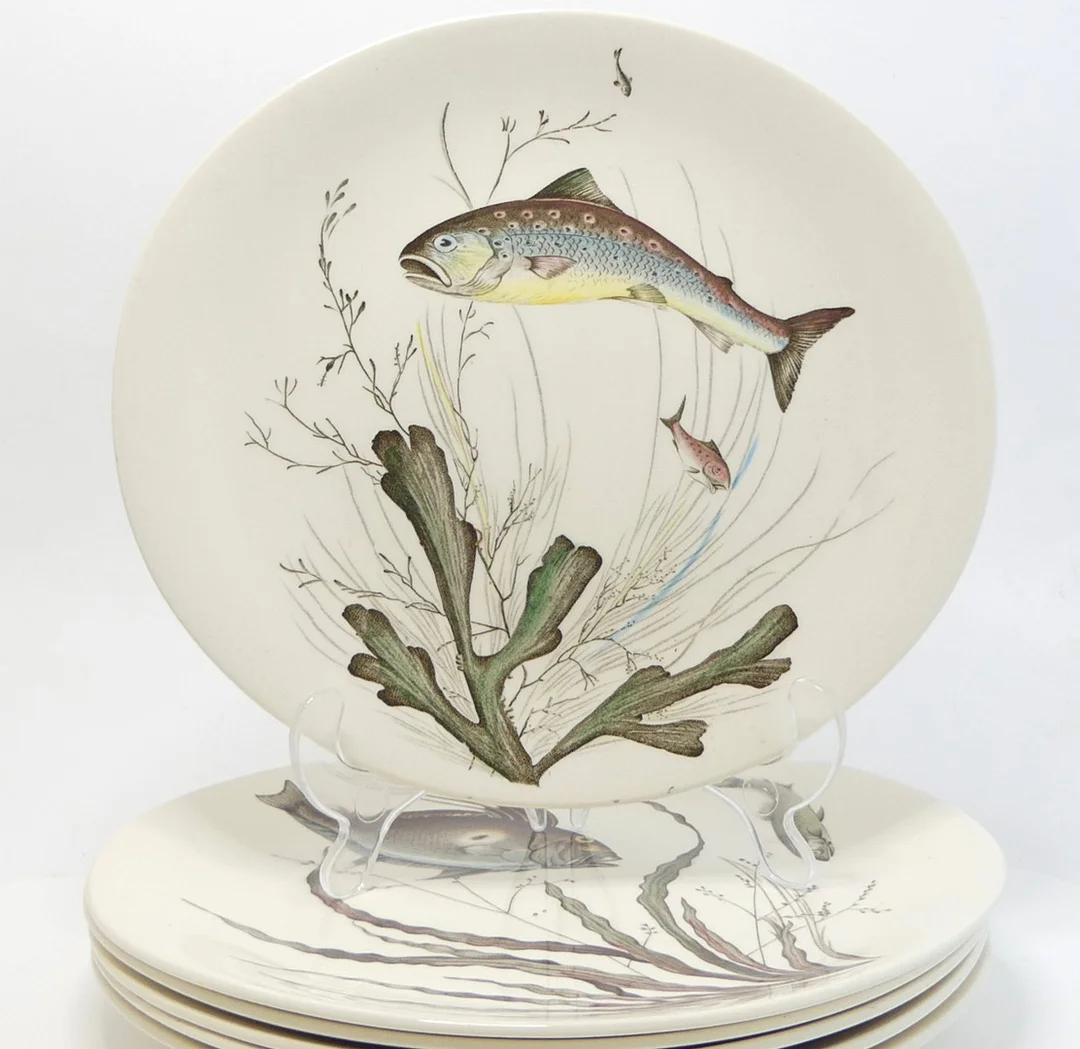 FISKSERVISDELAR, 6 st, Johnson Bros, England, porslin. — Tableware — Lysekils Auktionsbyrå