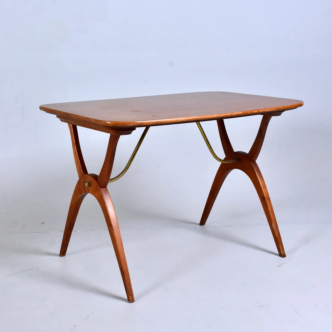 DAVID ROSÉN. Soffbord, 1950/60-tal, teak, detaljer i mässing, Westerbergs möbler, Tranås. — Tables — Halmstads Auktionskammare