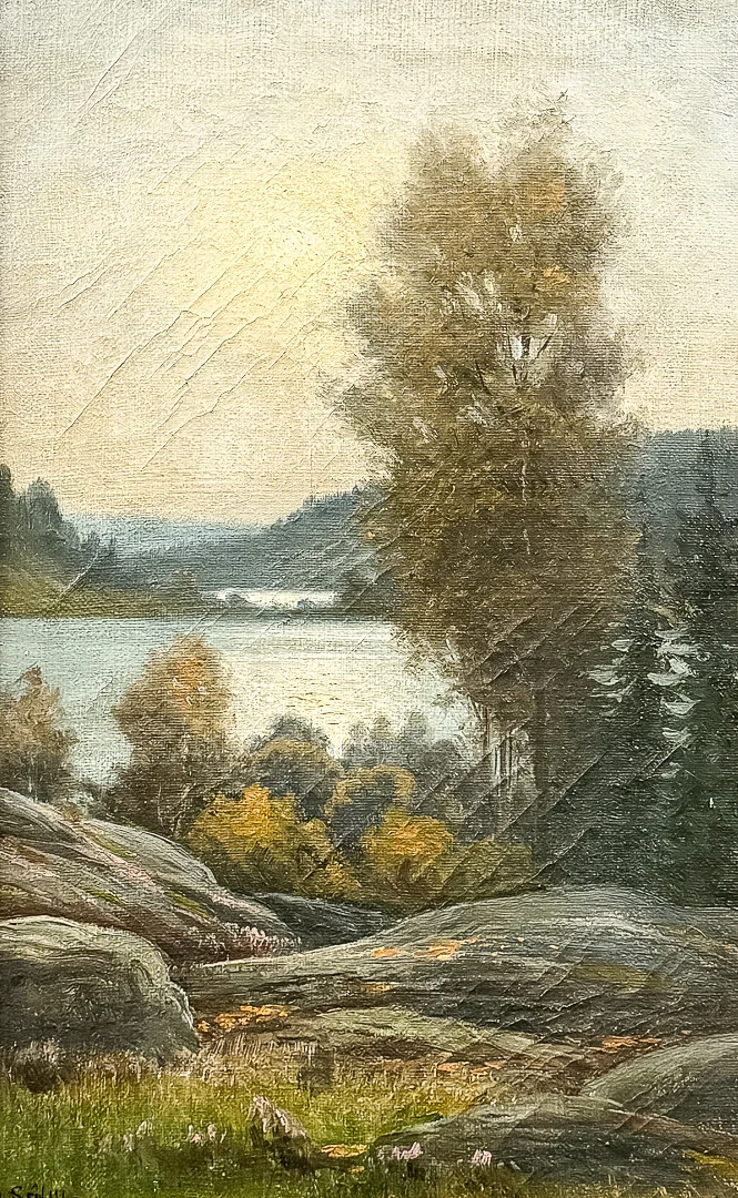ADOLF SÄFVE. OLJA PÅ DUK, Landskapsmotiv, Signerad. — Paintings — Auktionshuset STO Bohuslän