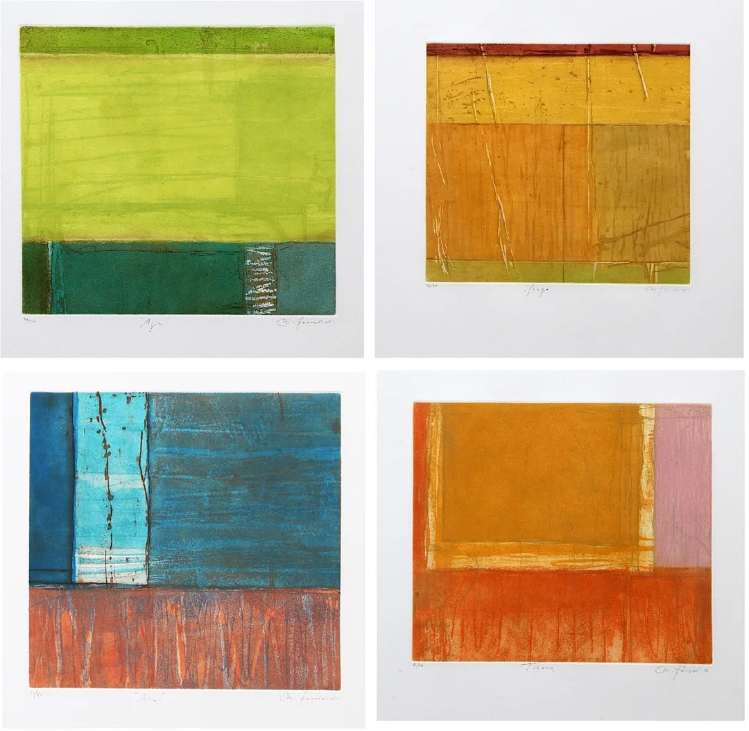 MELA FERRER. Agua, fuego, tierra y aire. — Engravings & Prints — Balclis