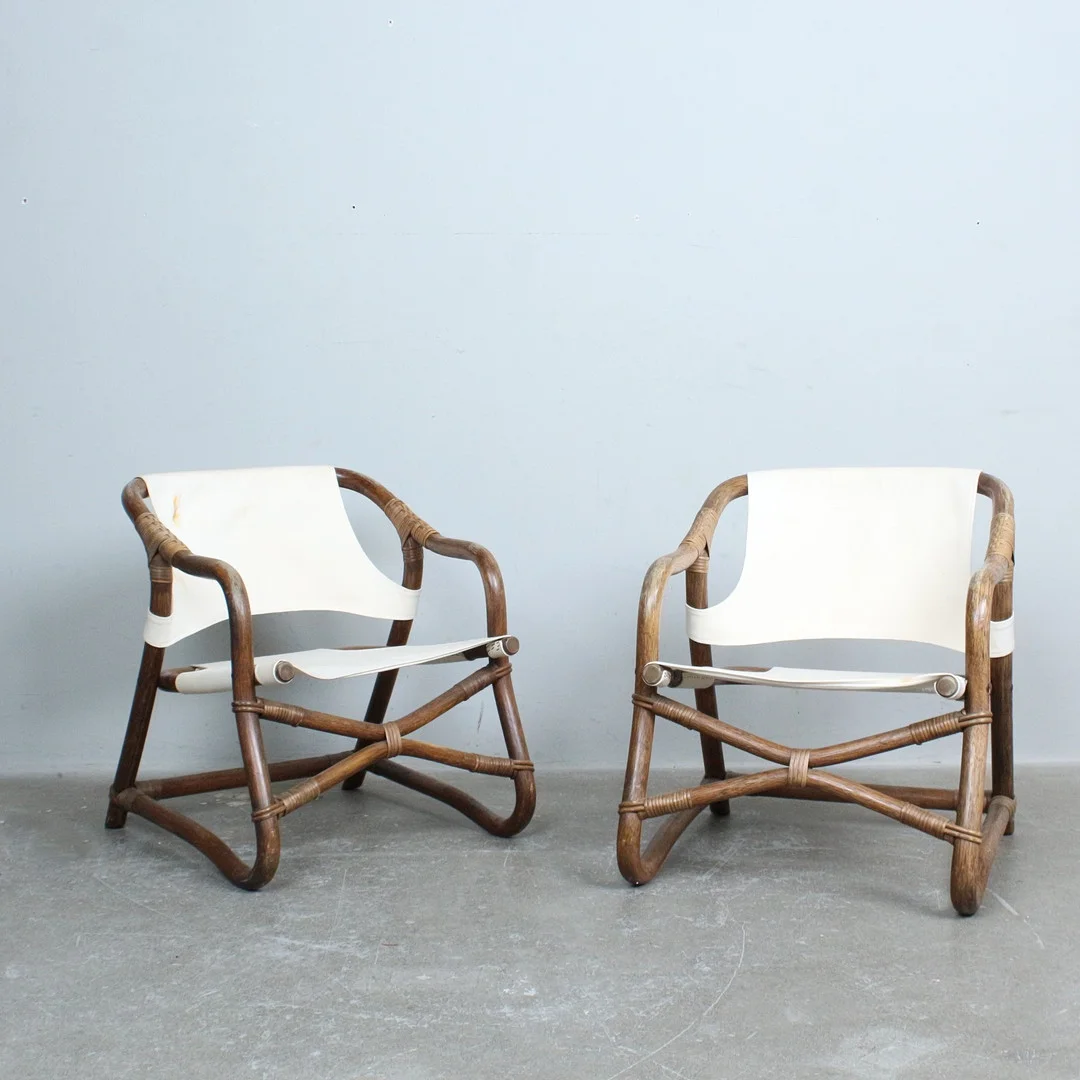 Paar Sessel aus Bambus und Rattan, Dänemark, 1970er Jahre. — Armchairs & Chairs — Stockholms Auktionsverk Düsseldorf/Neuss