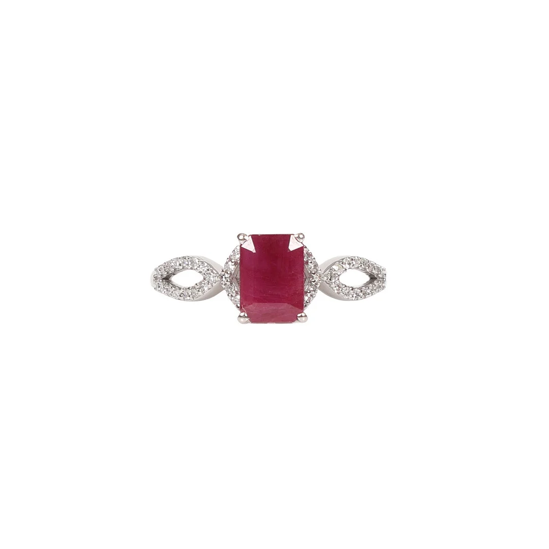 CERTIFCATED RUBY AND DIAMOND DRESS RING. — Rings — Bishop & Miller