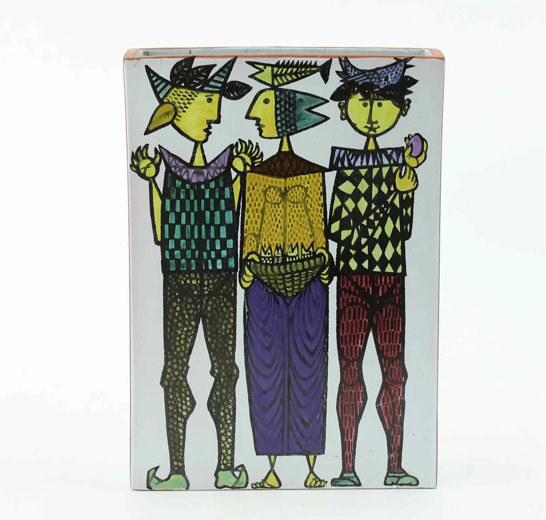 STIG LINDBERG. Vas, "Karneval", signerad med studiohanden, Gustavsberg, 1957-62. — European — Hälsinglands Auktionsverk