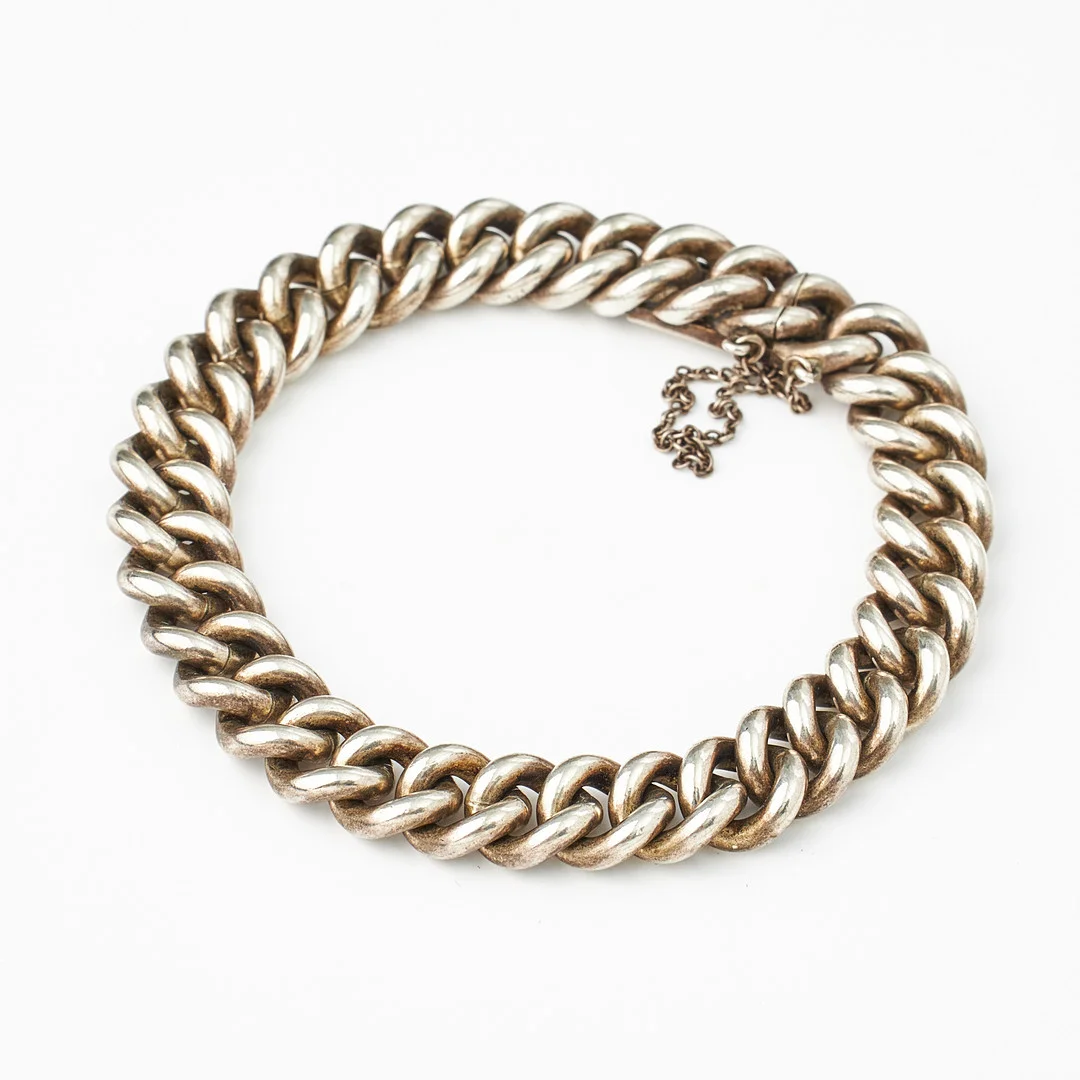 ARMBAND, sterlingsilver, pansarlänk, utländska stämplar. — Bracelets — Stockholms Auktionsverk Magasin 5