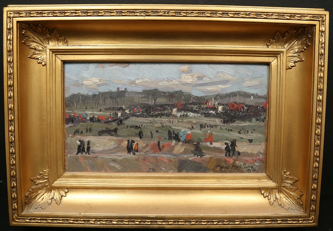 ALFRED HEDLUND. olja på pannå, signerad och daterad 1914. — Paintings — Gomér & Andersson Linköping