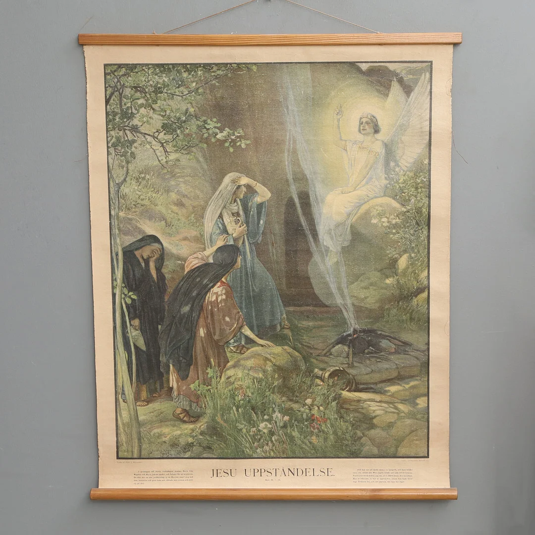 SKOLPLANSCH, rullad, Jesus uppståndelse. — Other — Kalmar Auktionsverk