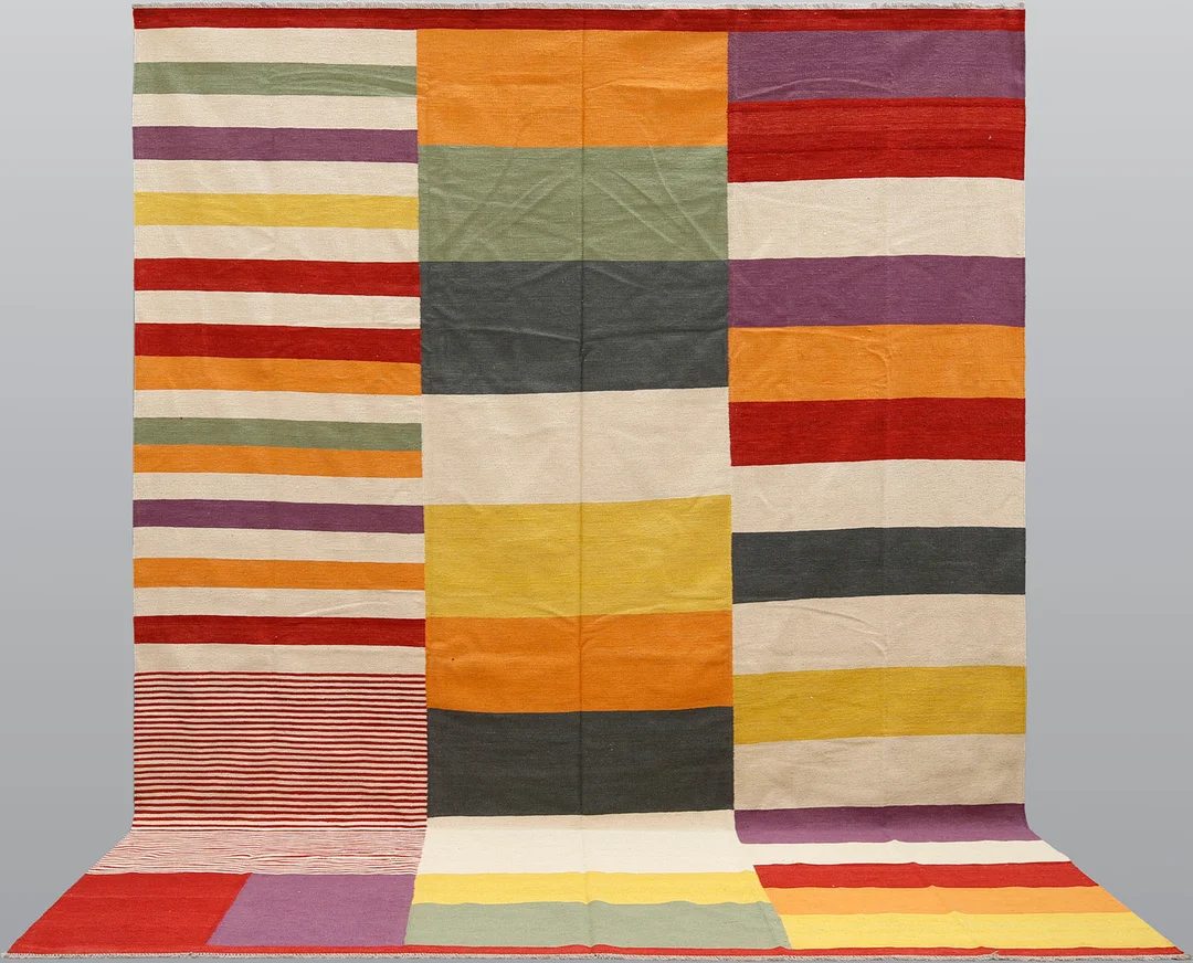 ORIENTMATTA, kelim, modern design, ca 395x297 cm. — Oriental Carpets & Textiles — Skandia Auktion