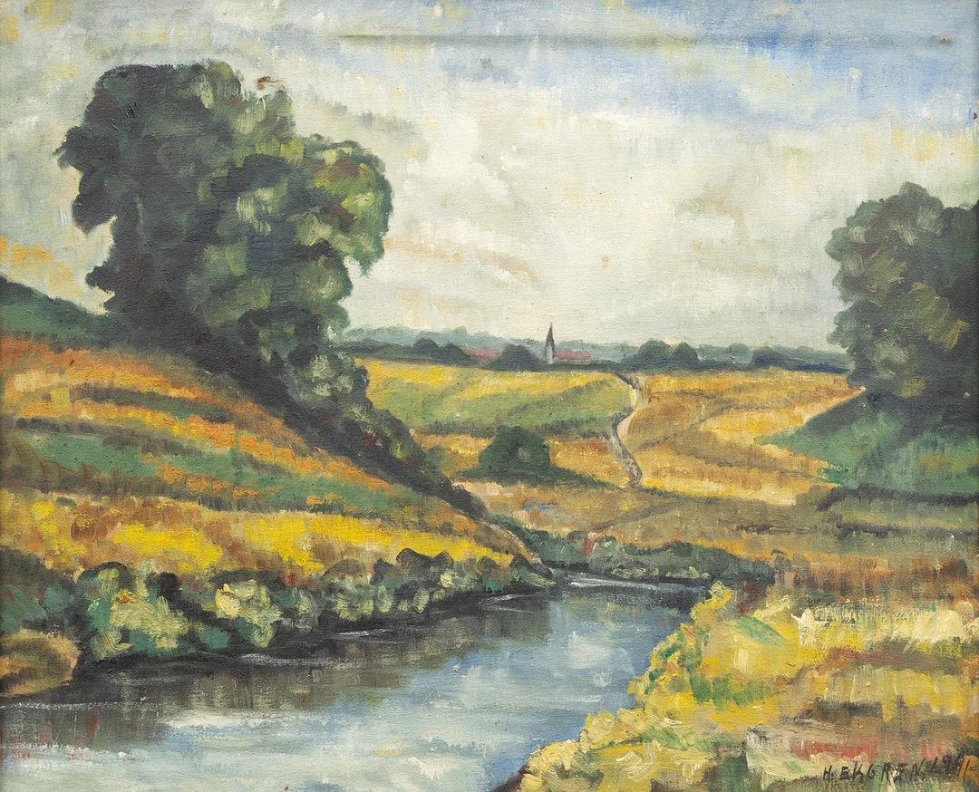OIDENTIFIERAD KONSTNÄR. Landskapsmotiv, olja på duk, signerad och daterad H Ekgren 1941. — Paintings — Garpenhus Auktioner