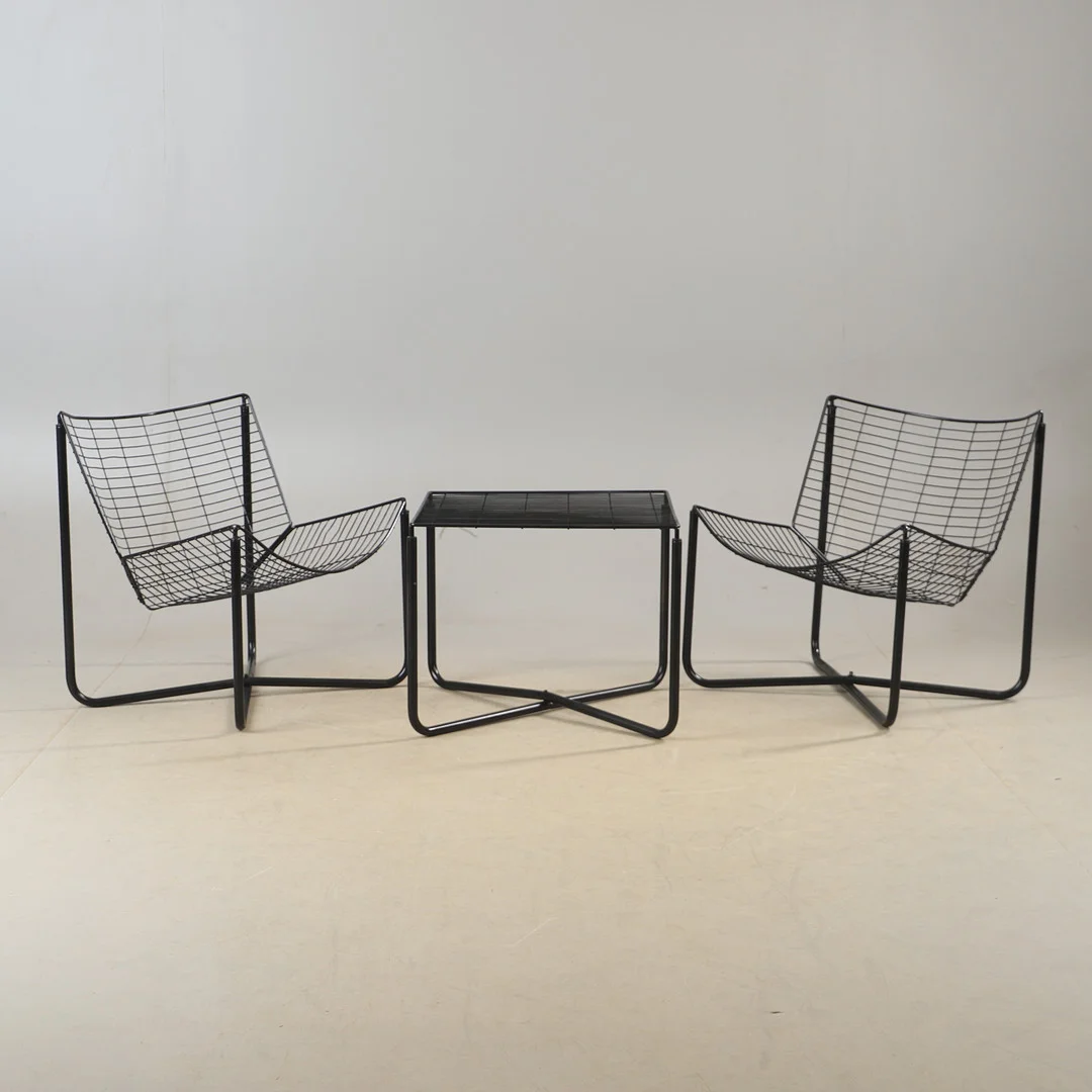 NIELS GAMMELGAARD. Sittgrupp, 3 delar, "Järpen", stål, IKEA, 1980-tal. — Sofas & Seatings — Helsingborgs Auktionskammare