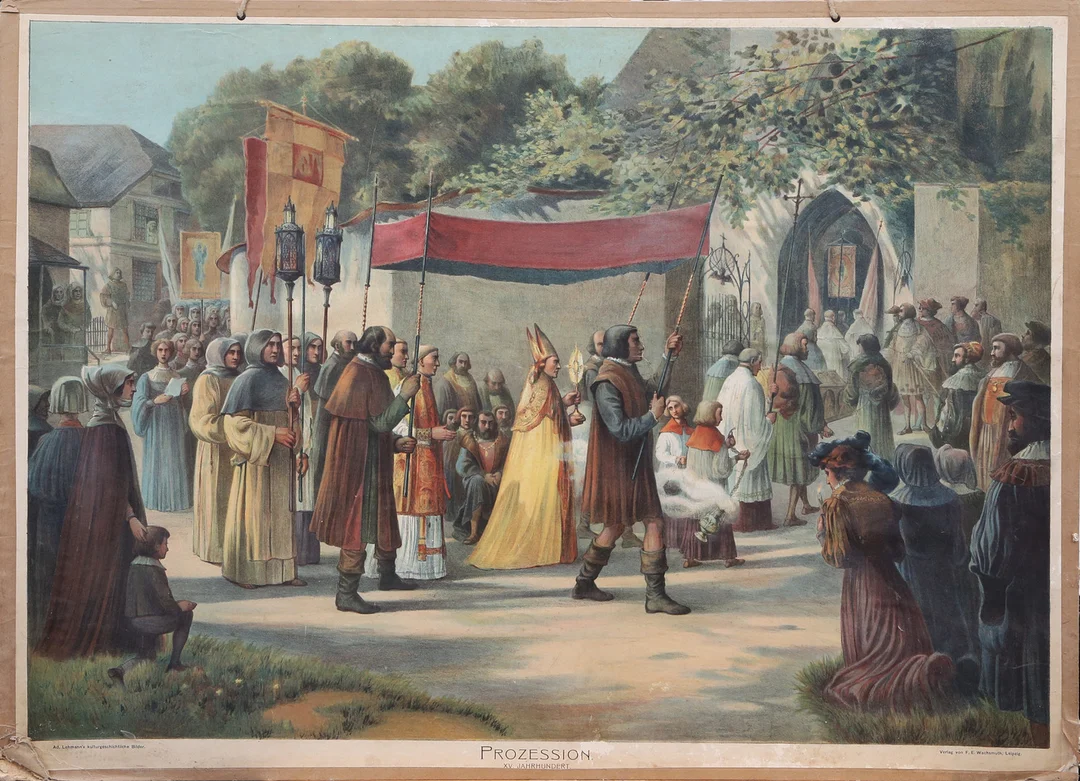 SKOLPLANSCH, PROZESSION. — Other — Kalmar Auktionsverk