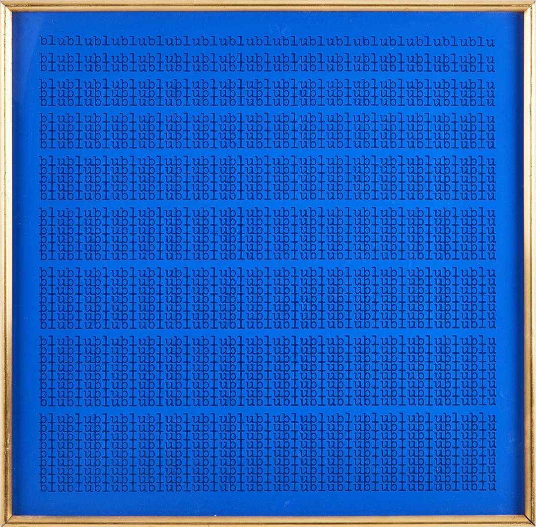 MAURIZIO NANNUCCI. "Blu Blu Blu", serigrafi, signerad och numrerad a tergo. — Engravings & Prints — Stockholms Auktionsverk Magasin 5