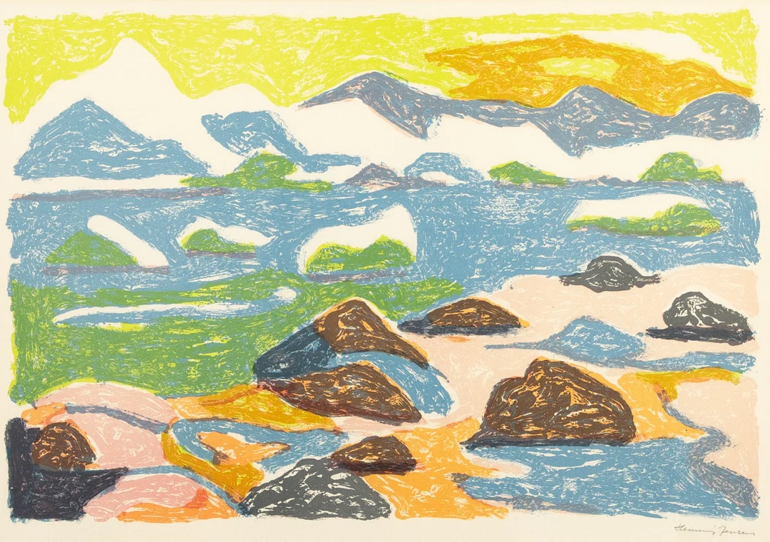 HENNING JENSEN. litografi, signerad. — Engravings & Prints — Karljohan Auktioner