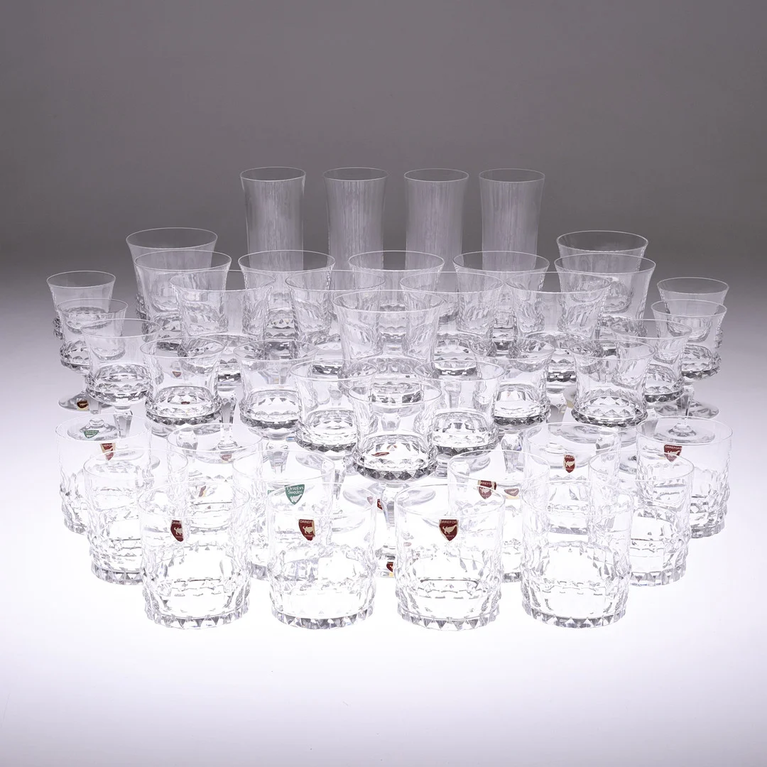 INGEBORG LUNDIN. servisdelar, 41 delar, "Silvia" Orrefors. — Tableware — Gomér & Andersson Linköping