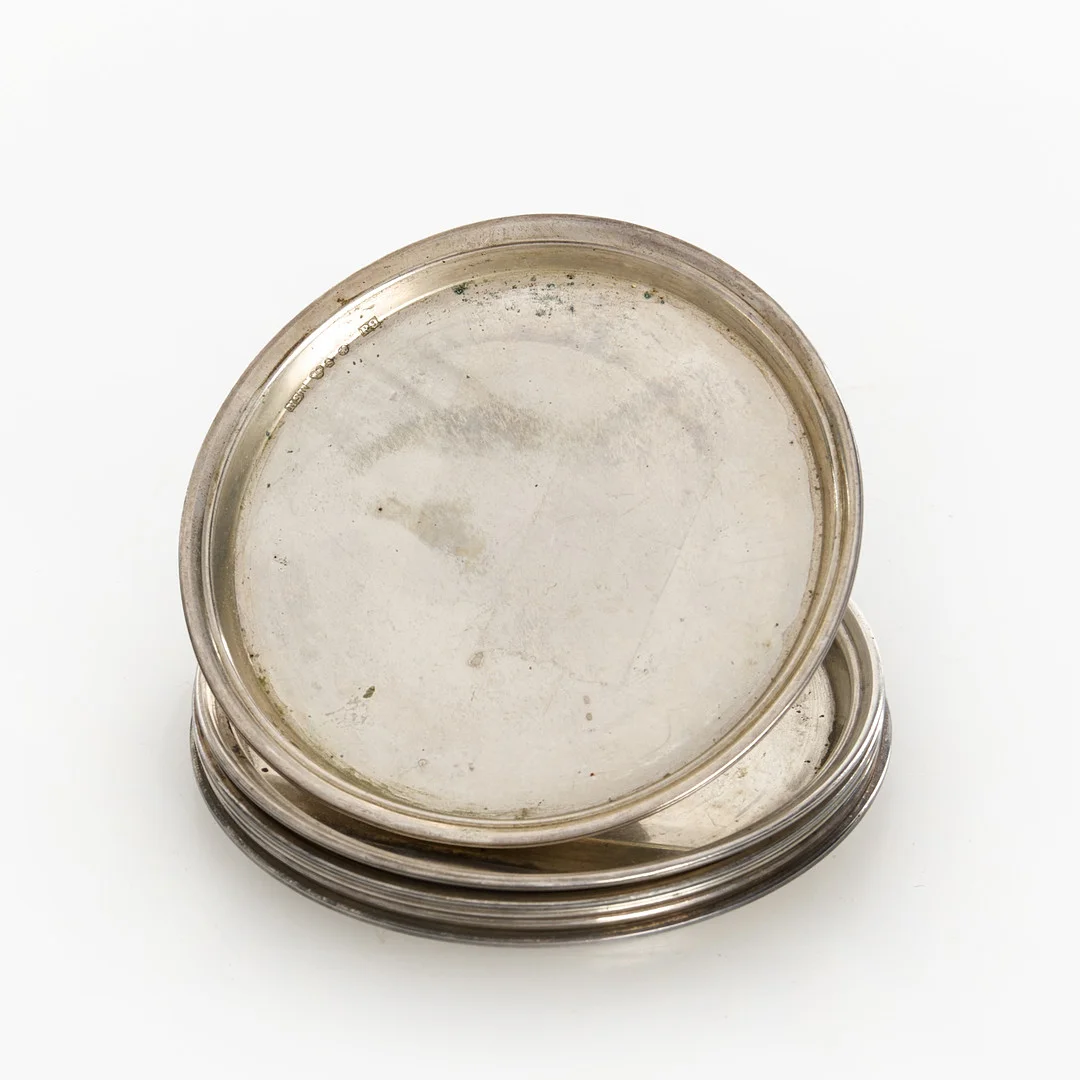 COASTERS, 6 st, silver, Nordisk Silverkonst, Ramlösa, 1960-tal. — Silver — Crafoord Auktioner Stockholm