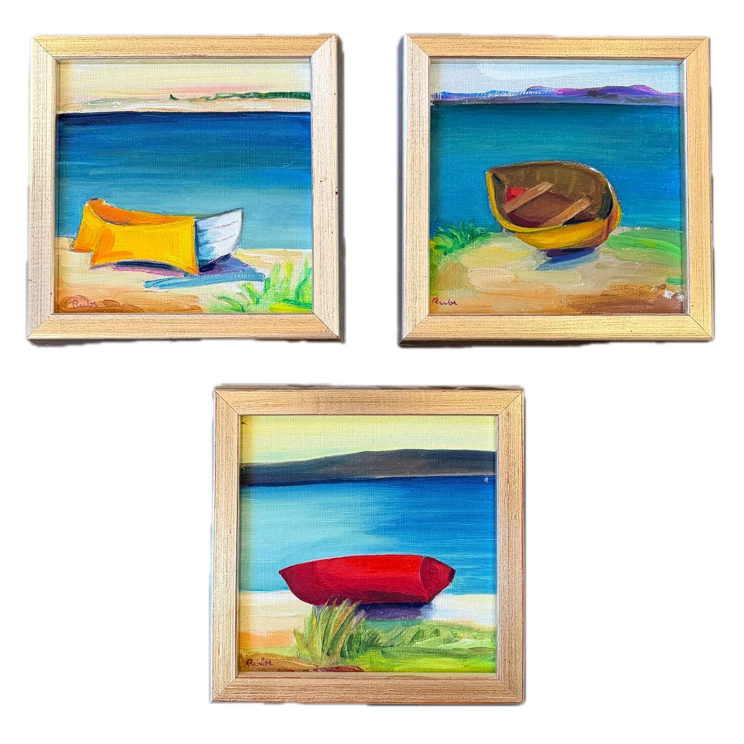 ANNALISA RUBE. Olja på duk. 1974. 3st. — Paintings — Auktionshuset STO Bohuslän