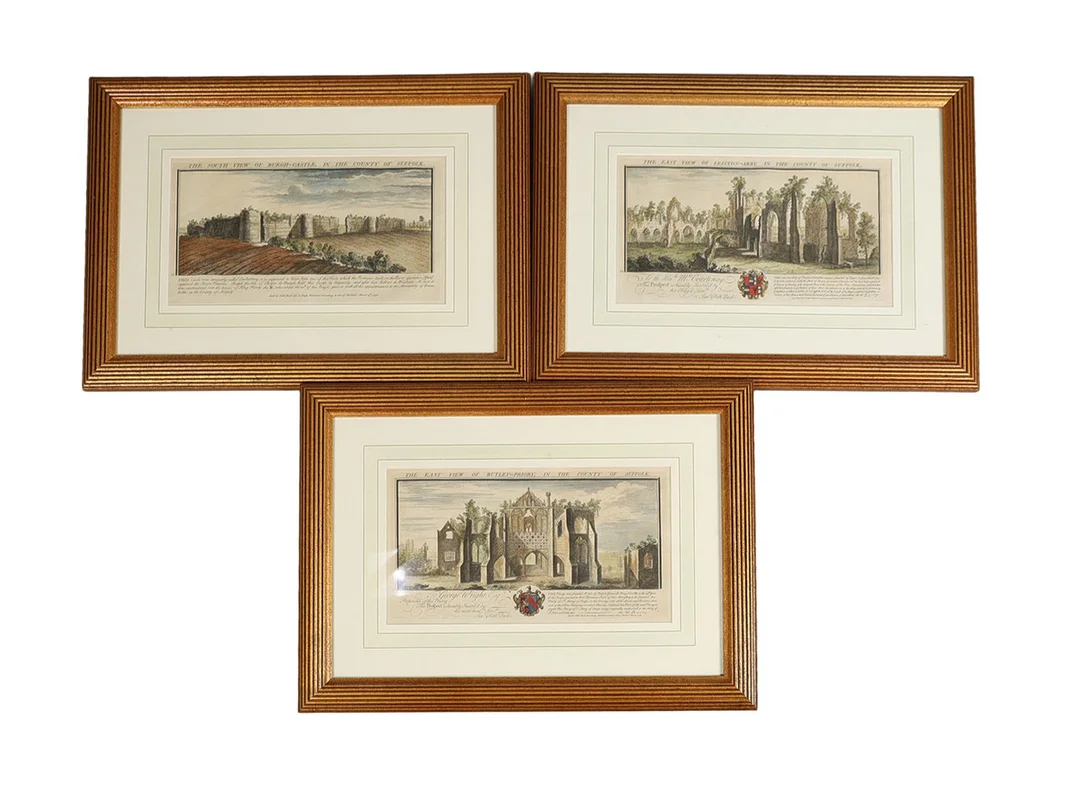 THREE SAMUEL AND NATHANIEL BUCK COLOURED ENGRAVINGS, 19TH CENTURY (3). — Engravings & Prints — Bishop & Miller